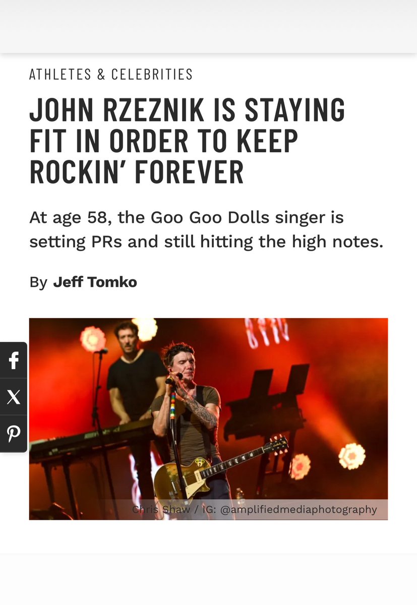 JOHN RZEZNIK IS STAYING FIT IN ORDER TO KEEP ROCKIN’ FOREVER At age 58, the Goo Goo Dolls singer is setting PRs and still hitting the high notes. By Jeff Tomko @jefftomko Read Article: muscleandfitness.com/athletes-celeb… @muscle_fitness @johnrzeznikGGD #celebrity #celebrities #fitness…