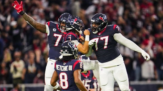 gamavisionmx's tweet photo. #Deportes 🏈 #Texanos venció 45 - 14 a los #Cafés, y avanzan a la Ronda Divisional. C. J. Stroud lanzó para 274 yardas y 3 pases para anotación. https://t.co/KnPX6KLerM