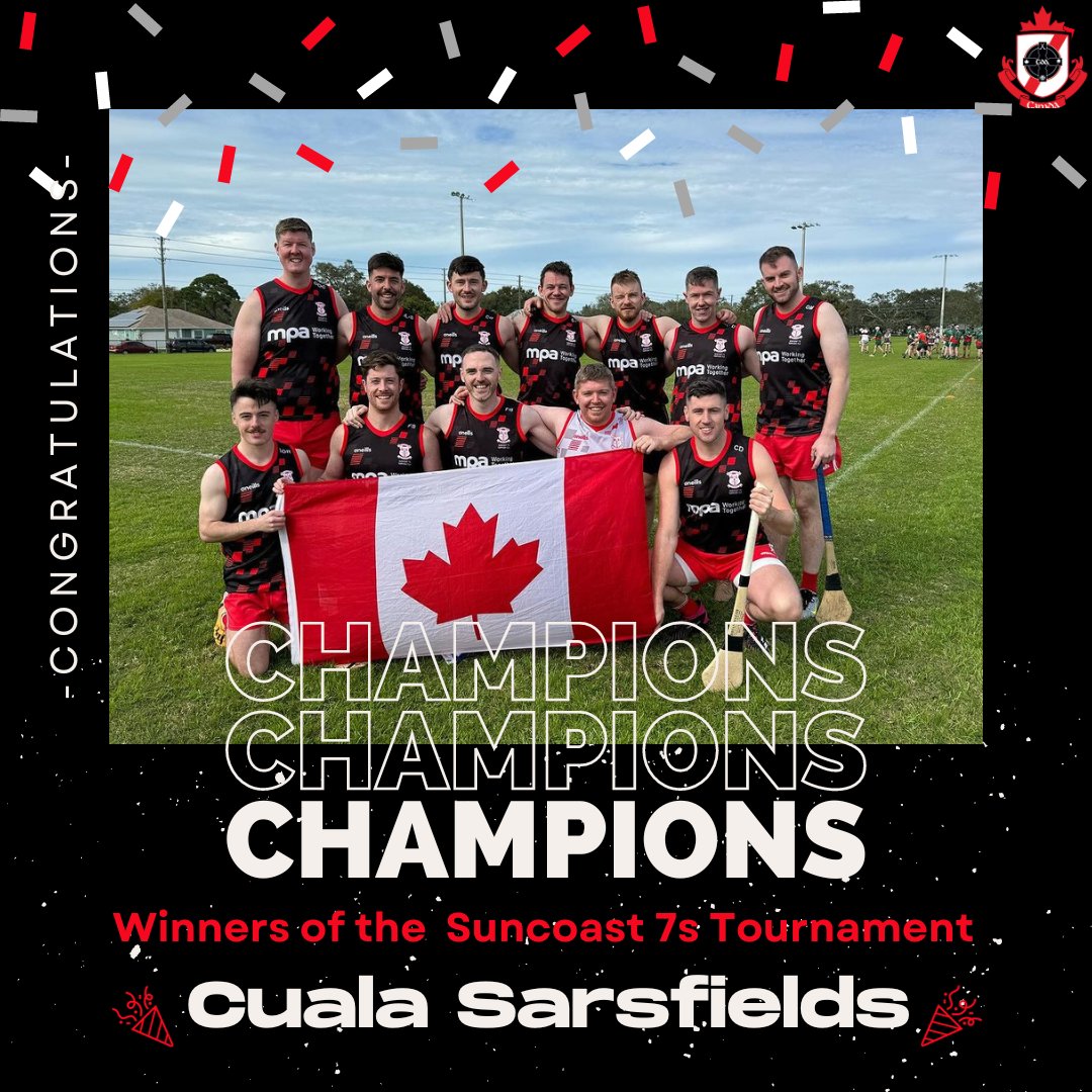 🏆 Congratulations 🏆 to Cuala Sarsfields, Toronto who are after winning the Tampa Bay, Suncoast 7s Tournament.
Bringing home the silverware back to Canada 🇨🇦
A huge congratulations to all involved! 🏆🎉

<a href="/playhurling/">Play Hurling</a> <a href="/torontogaa/">Toronto GAA</a> <a href="/Cualasars/">Cuala Sarsfields 🇮🇪 🇨🇦</a> <a href="/UlsterGAA/">Ulster GAA</a> #hurling #gaa