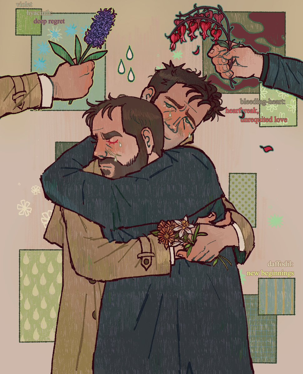 purrrkie's tweet photo. 🌻flower language #crowstiel #spn https://t.co/K9PYHn6kpT