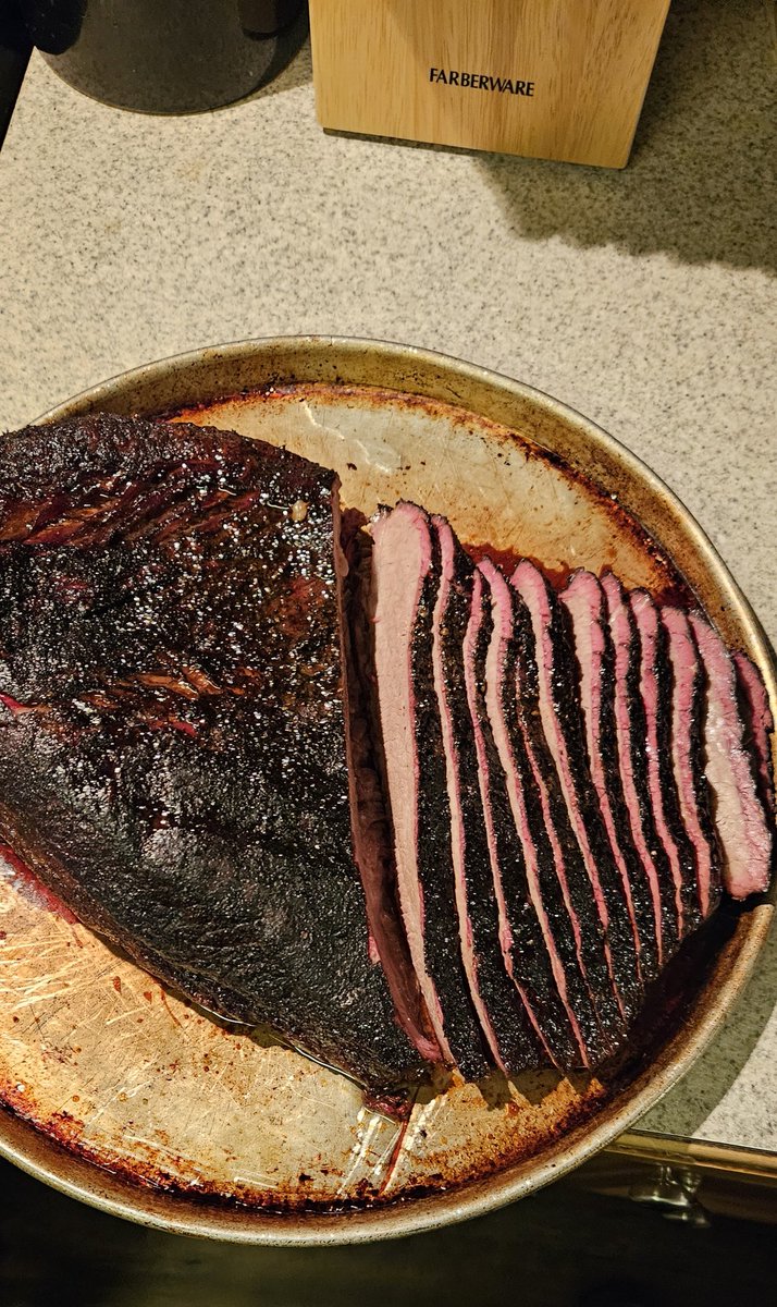 Brisket on @HunsakerSmokers with @HowToBBQRight Brisket Rub. #brisket