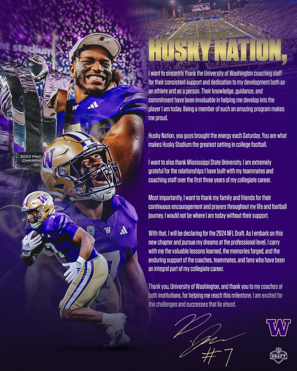 Forever bleeding purple and gold, thank you Husky nation💜💛…