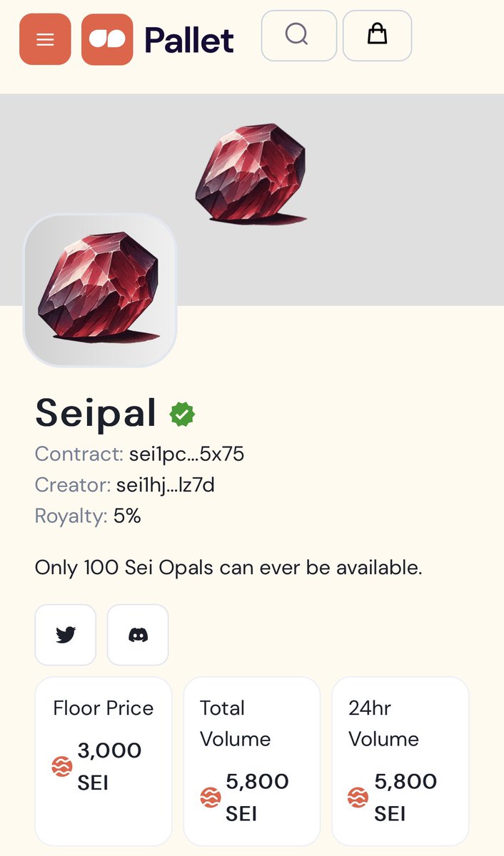 greedfi's tweet photo. Opals are the highest FP collection on @Pallet_Exchange  🚀

Currently around ~ 20 opals left to be given out 

At the same time gigabrains are eating up early listers and punishing with higher floors.

@Seipalnft collection ~ 3000 sei 

Prepare accordingly 🎲 https://t.co/fOYwudBH4I