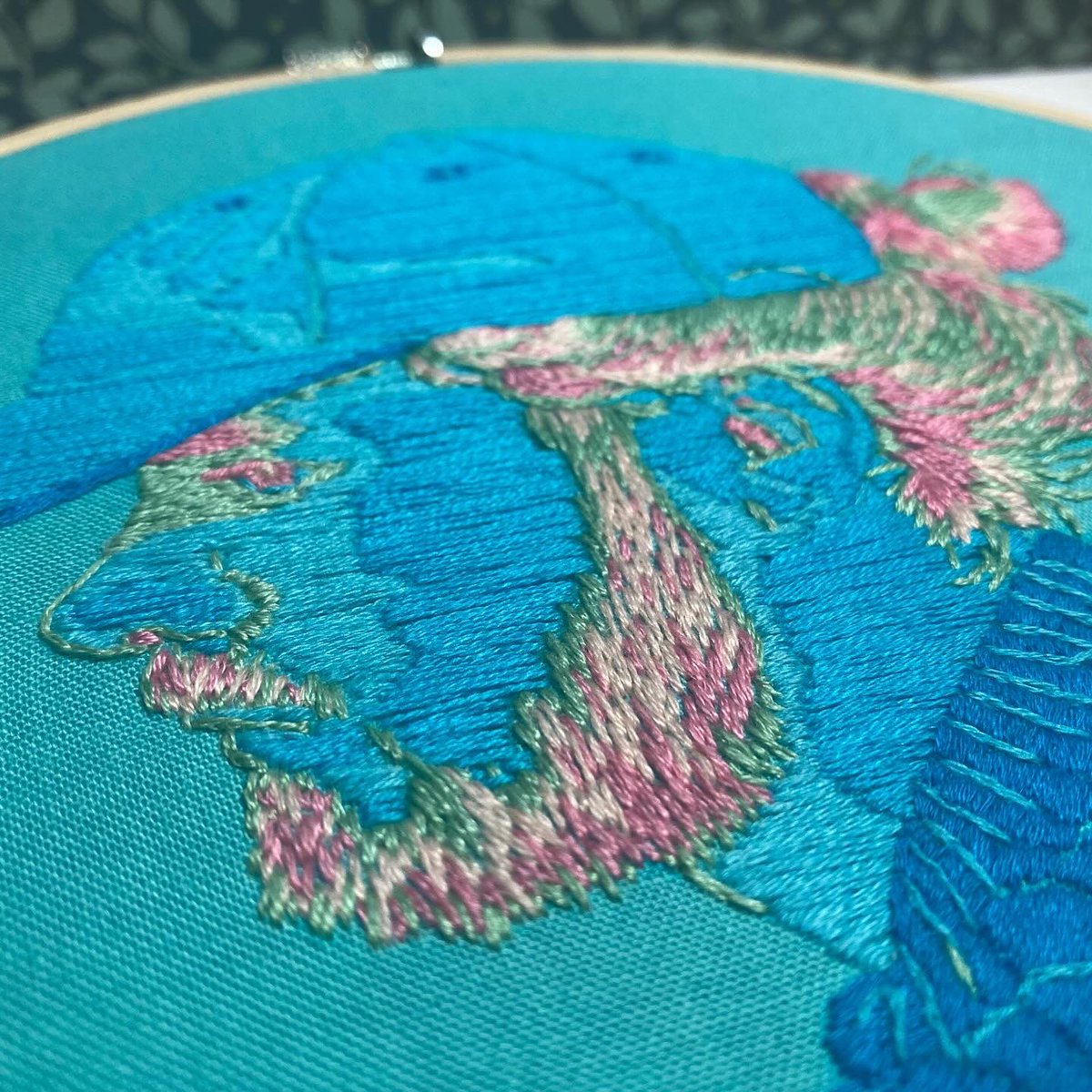 AbiFaeleaf's tweet image. Today I finished my embroidery of Good Faith by @madeon after 3 months off-and-on. A definite challenge, but I’m happy with how it came out! A perfect counterpart to my Nurture hoop.

#madeon #goodfaith #embroidery #needlework
