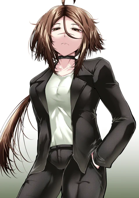 善さんは現代で仕事中こういう感じだと助かるしチョーカーみたいなので首元隠しててほしい#FGO 