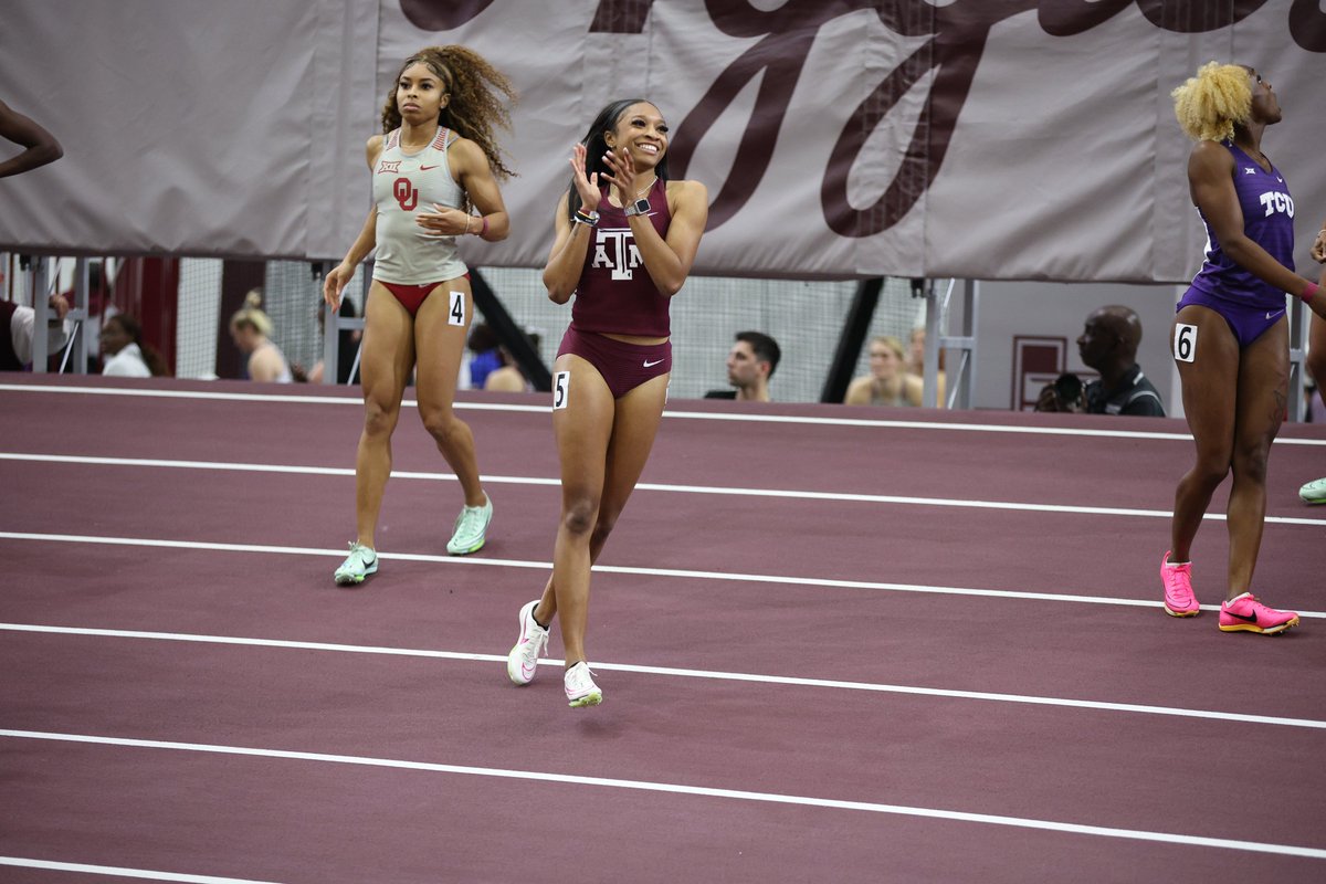 THAT'S A PERSONAL BEST AND THE SECOND FASTEST TIME IN THE NATION FOR CAMRYN DICKSON IN THE 60M PRELIMS ‼️

1. Camryn Dickson - 7.22q
3. Semira Killebrew - 7.31q
19. Elnita Green - 7.84

#GigEm // #AggieTF // 📊 aggi.es/3O47L74