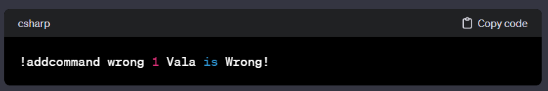 Do you #Mod for a #streamer who uses mix it up and want to quickly add a chat command? Try using this template: EX: !addcommand [COMMAND TRIGGER, NO !] [COOLDOWN] [FULL COMMAND MESSAGE TEXT] It should look something like the picture below! #PUG #mixitup