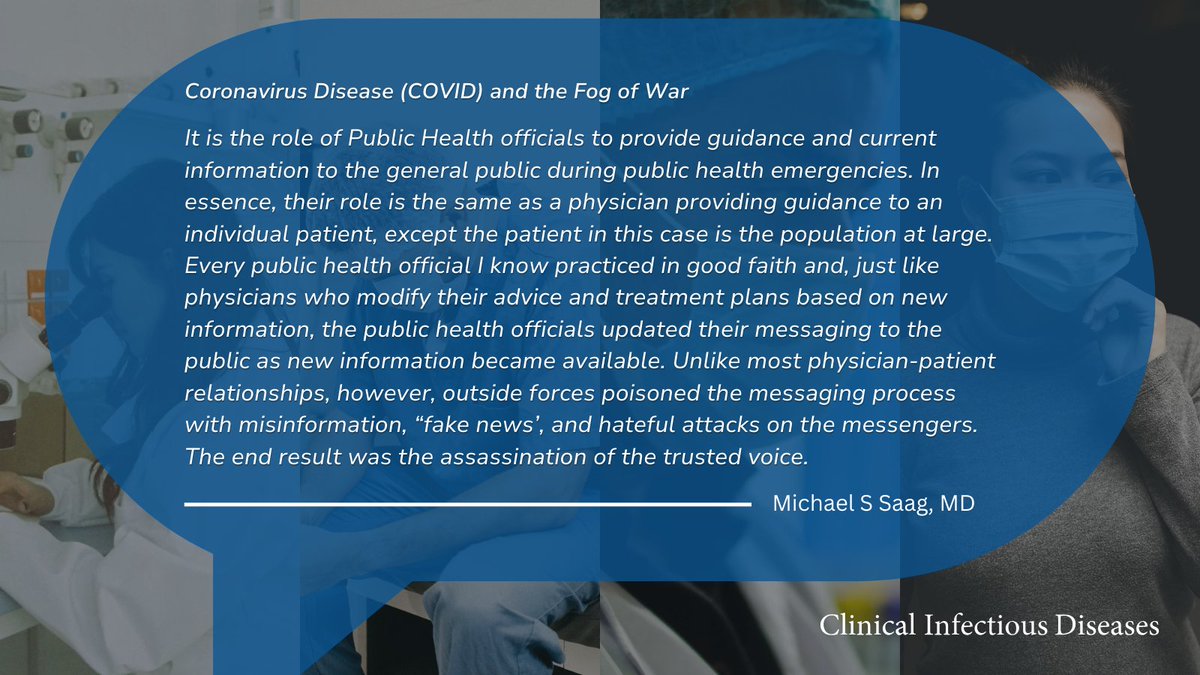 Voices of ID: Coronavirus Disease (COVID) and the Fog of War by @msaagmd 🆓 Freely Available 🔗 bit.ly/40Nm7xH