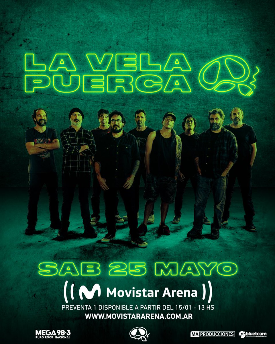 Una alegría anunciar que el 25 de mayo nos encontramos por primera vez en el Movistar Arena Argentina !!!

🎫 PREVENTA Fase 1: *movistararena.com.ar*
Lunes 15 de enero 
13 hs 
Preventa válida hasta el 30 de enero o hasta completar el cupo de 3000 entradas.