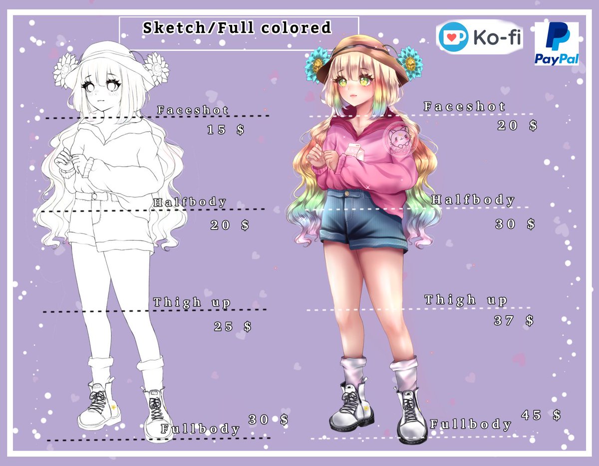 AnaClaradraws's tweet photo. 🌸☆ Commissions open ☆🌸
Hey! I updated my commission sheet and lowered the prices.
I have 4 slots open
If you have any questions or are interested in a slot send me a dm.
All info are in the pics. 
✨️All type of support are appreciated💗 
#artcommissions https://t.co/WwpTDdL2Xm