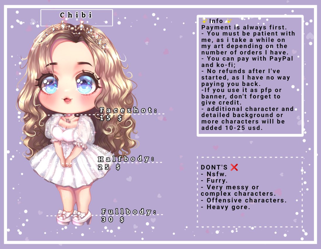AnaClaradraws's tweet photo. 🌸☆ Commissions open ☆🌸
Hey! I updated my commission sheet and lowered the prices.
I have 4 slots open
If you have any questions or are interested in a slot send me a dm.
All info are in the pics. 
✨️All type of support are appreciated💗 
#artcommissions https://t.co/WwpTDdL2Xm