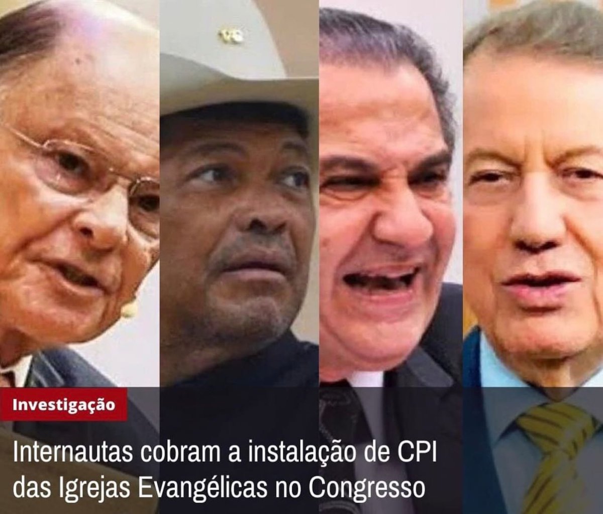 lazarorosa25's tweet photo. Destaque: Internautas cobram instalação de CPI DAS IGREJAS EVANGÉLICAS no congresso. https://t.co/xLRDWwgSI8