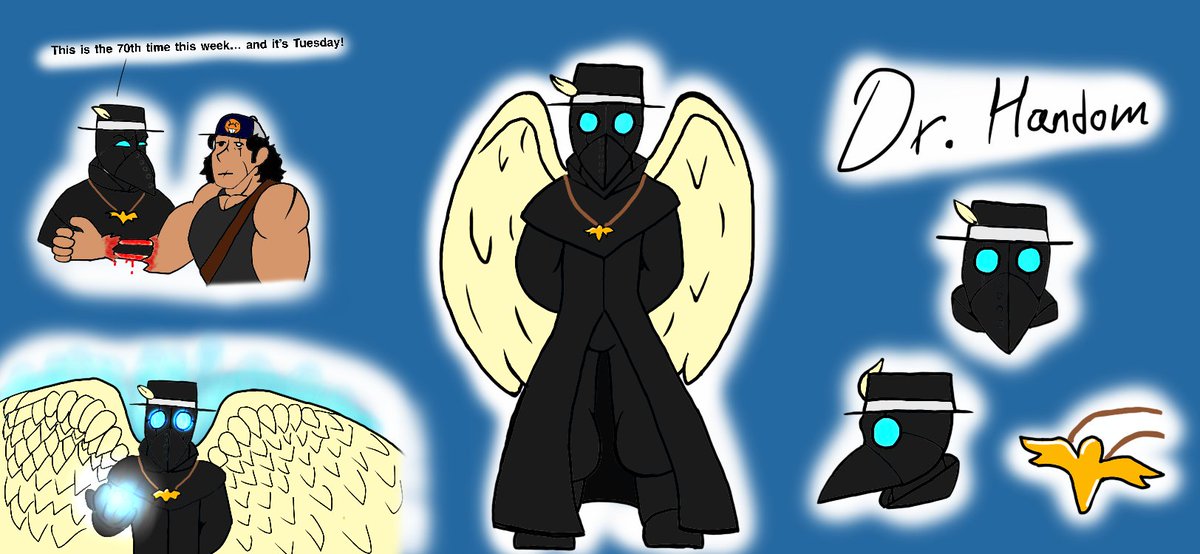 Sm0l_Gog3t4's tweet photo. (New oc!!!)

Dr. Handom, another of Davis’s allies 

(Still learning how to draw wings lol)

#oc #ocart #ocintroduction #digitalart https://t.co/LNQBcjemwq