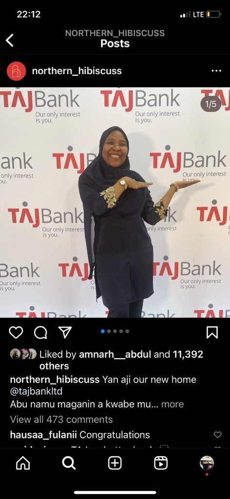 Arewa Twitter, meet the heartless woman behind @NHibiscus on Instagram. She's the one who insisted on payment before sharing the fundraising for #Najeebahandhersisters, and she also holds an ambassadorship with @TAJBankLtd.

Brothers, we have a choice – either @TAJBankLtd ends