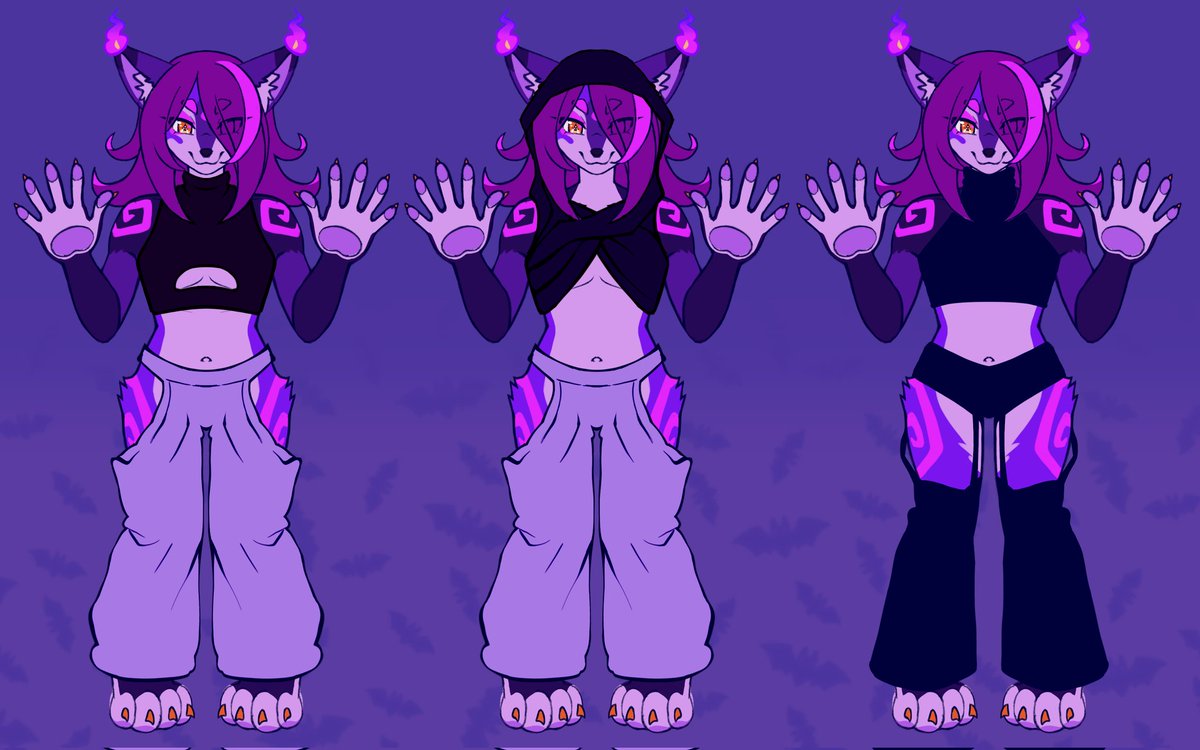 I designed a new fursona with <a href="/RawrsomeGALart/">🎀Borbie🎀</a> 🩷 She really helped with the colors, outfits and drew the ref for me💜