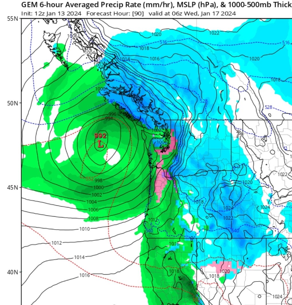 ParksvilleWX's tweet image. 👀 on overnight Tuesday/Wednesday AM. Potential for a rather significant snowfall for SW BC. #bcwx #bcstorm #bcsnow