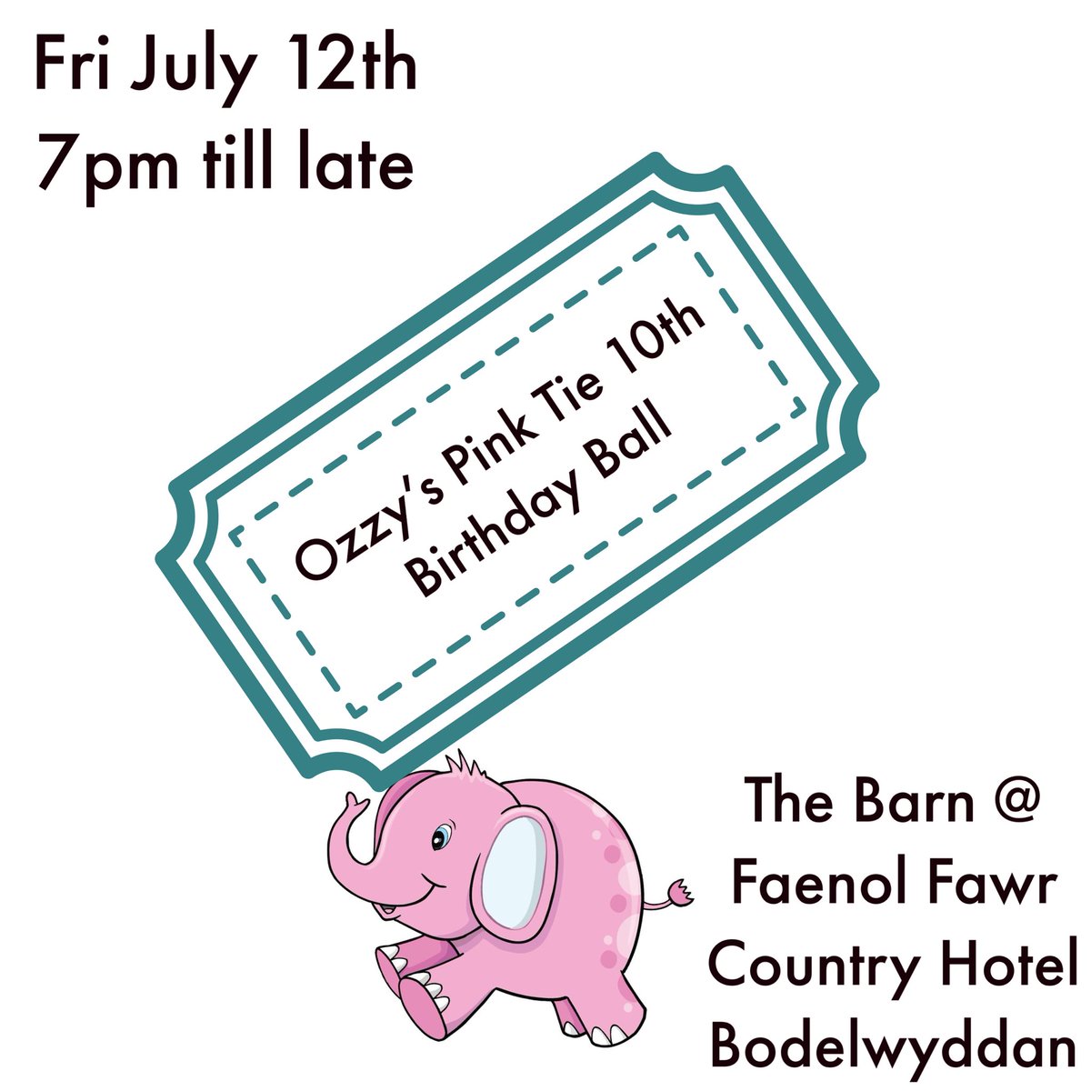 Secure your place at our Pink Tie 10th Birthday Ball on Fri 12th July with a £10 deposit via justgiving.com/page/ozzy-pink…