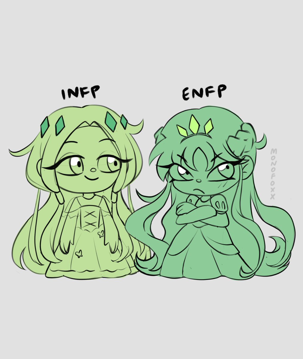 monofoxxflow's tweet photo. ENFP and INFP as young princesses 💚✨💐 #mbtifanart #Mbti https://t.co/oajs1jOKH1