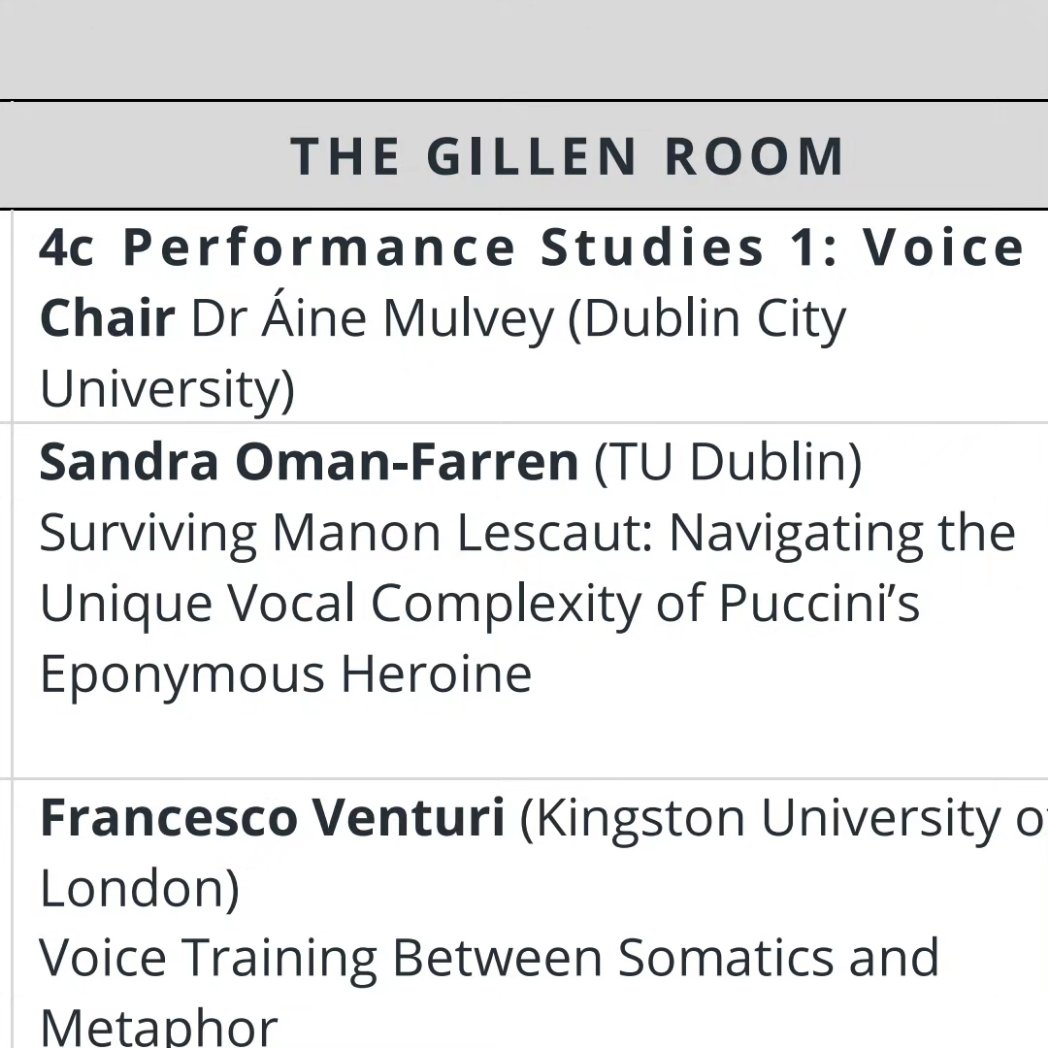 SandraOman1's tweet image. A busy weekend.... This morning, I was delighted to present a paper at the #SMI Postgraduate Conference in lovely @MaynoothUni @IrishResearch
#loveirishresearch
#puccini #manonlescaut #puccinischolar 

Tomorrow, recital @TheHughLane with @niallkinsella ! #chanson #frenchsong