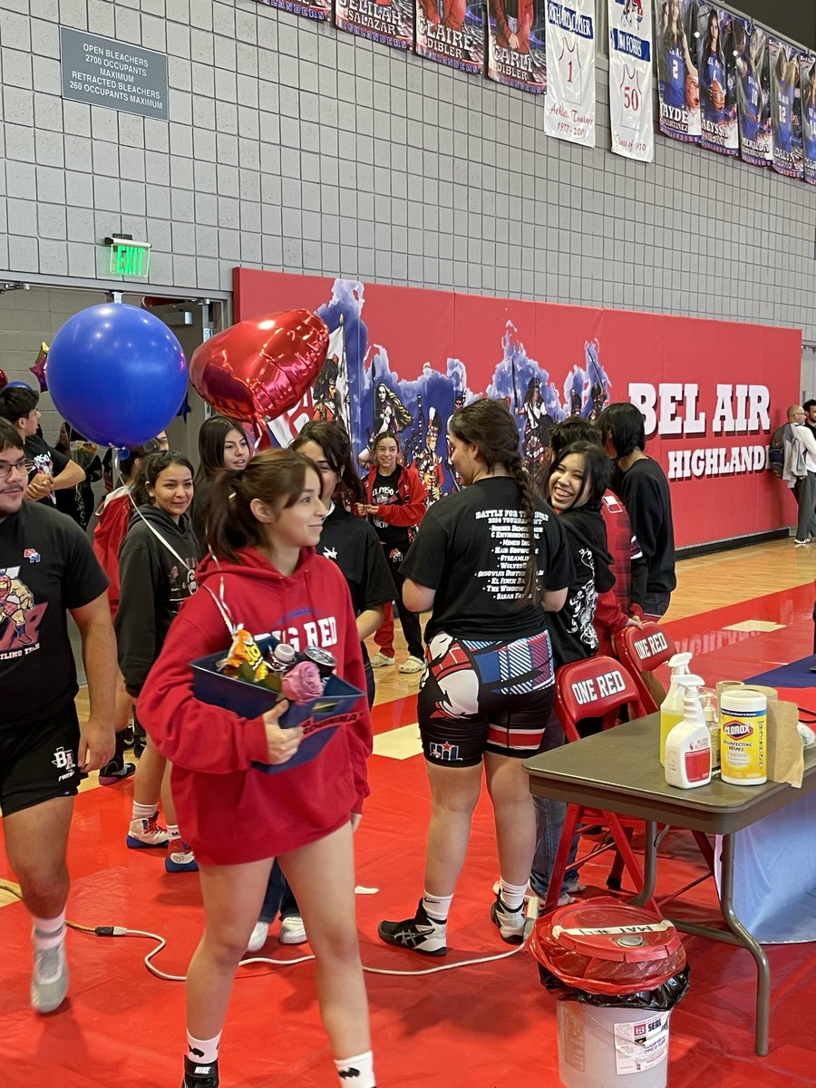 BelAirHigh's tweet photo. Bel Air wrestling honoring our seniors!  We hope your senior year and season have been special and memorable🤼🙂 @BA_Highlanders @YsletaISD #THEDISTRICT #BigRedPride #LoyalForever https://t.co/as32AhtYXy