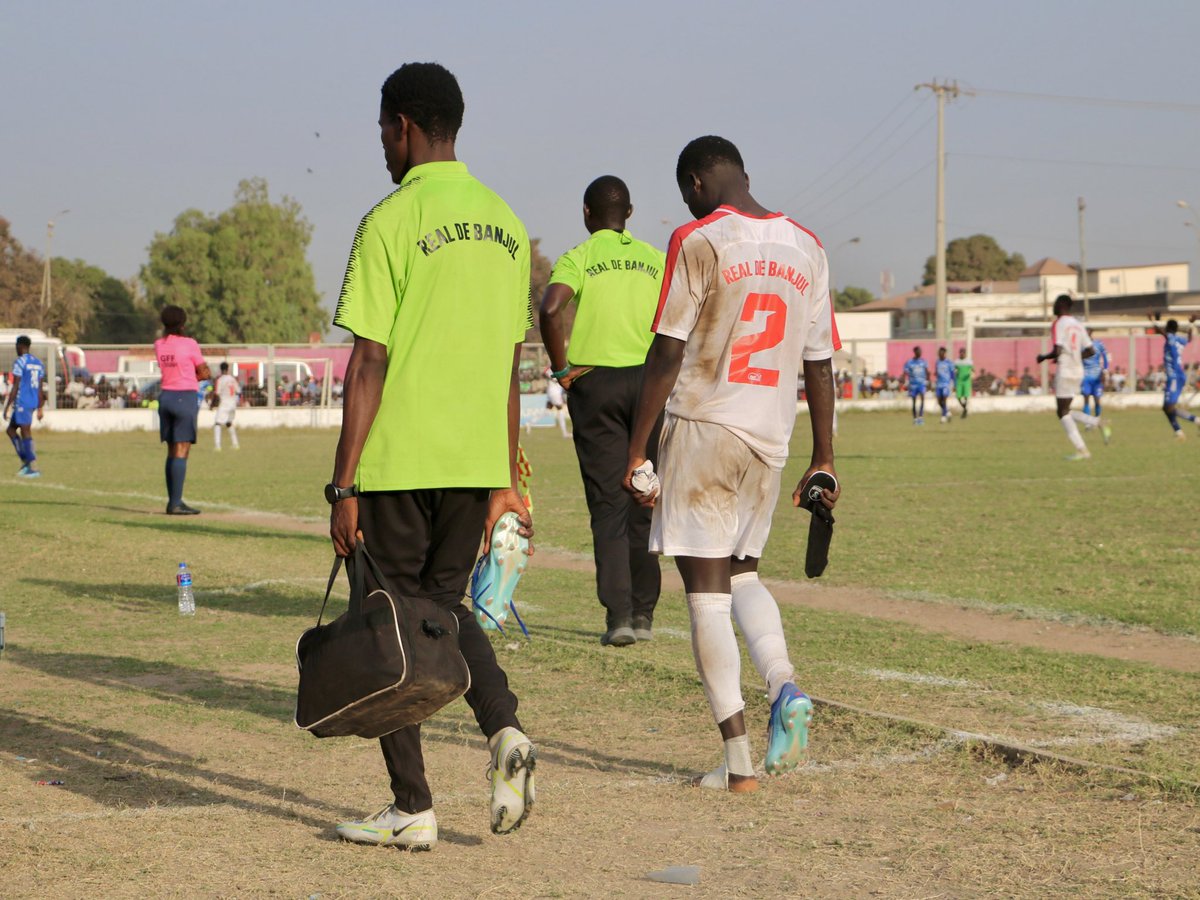 RealDeBanjulFC's tweet photo. An evening to forget at Serrekunda East. Fair play to @teamrhinofc, they played well, congratulations and enjoy this one 👏.

#trrdb #gffleague #cityboys #realdebanjul https://t.co/nJj1T2yljs