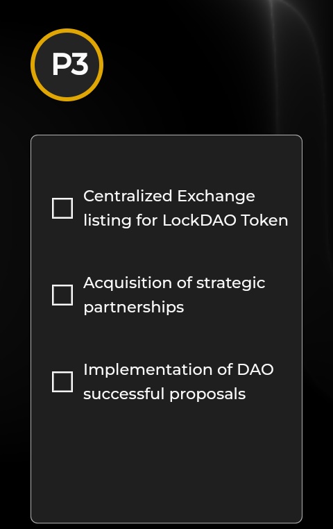 Lay_ler01's tweet photo. Roadmap

The #LockDAO roadmap consist of 3 phases whereby phase one has been completed https://t.co/XQQVeoFp5Z