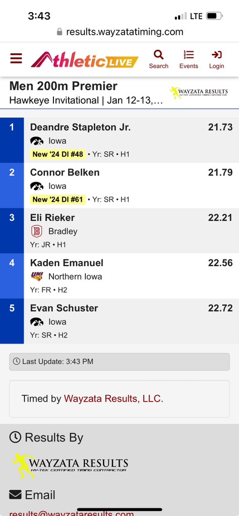 TerryBelken's tweet photo. Indoor 200 @ Iowa https://t.co/WSQMMx3Y5h
