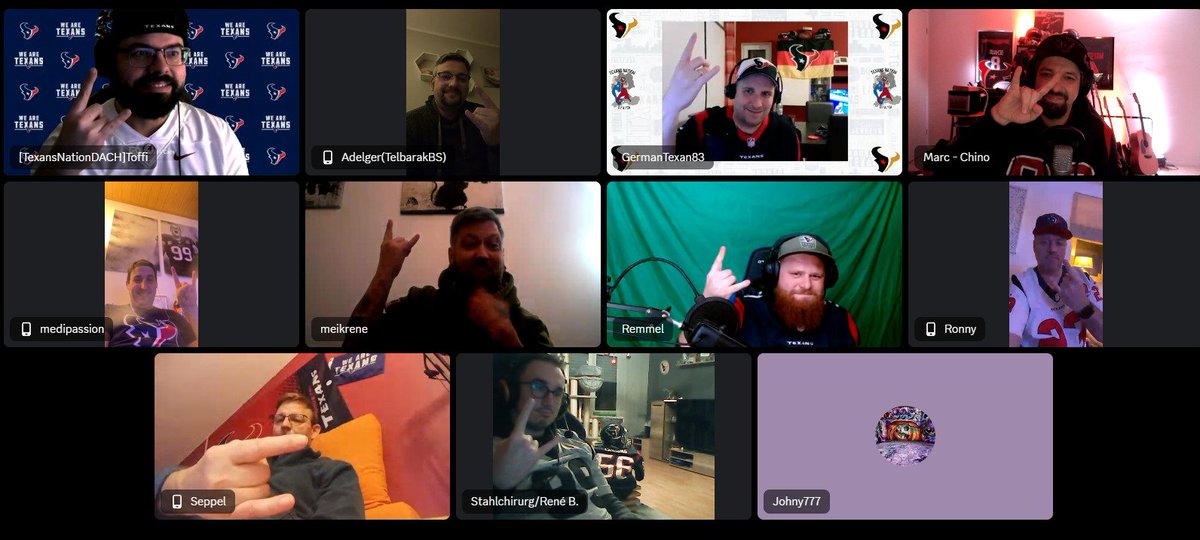 TexansNationGer's tweet photo. Discord Watchparty läuft
@DAZN_DE @RomanMotzkus

#rtlnfl
#NFLPlayoffs
#nfl
#NFLTwitter
#WeareTexans
 Grüße von der Texans Nation Dach https://t.co/r5EFmu6Jd1