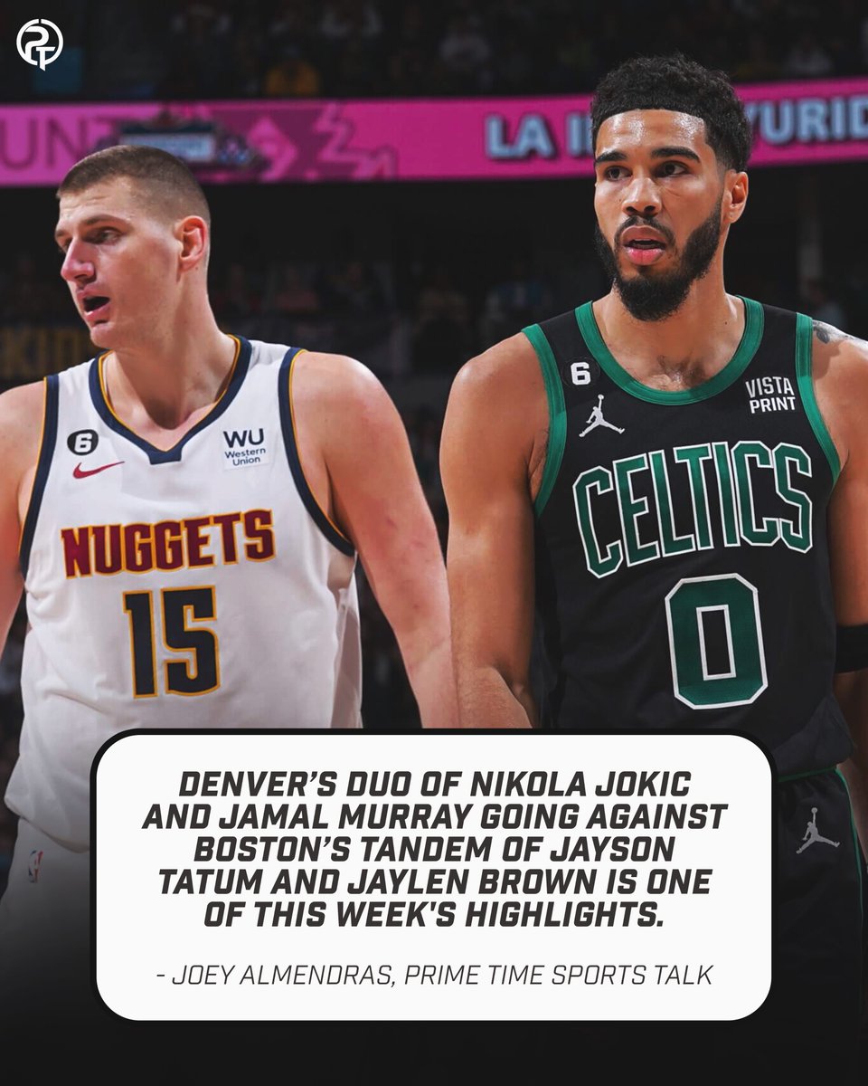 Prime Time Sports Talk (@talkprimetime) on Twitter photo Basketball fans should be THRILLED about this week's matchup between the #Nuggets and #Celtics.
<a href="/buyaw/">: BallerCoaster</a>'s Unmissable Games ā primetimesportstalk.com/nba-week-13-unā¦
#NBA #NBATwitter Basketball fans should be THRILLED about this week's matchup between the #Nuggets and #Celtics.
<a href="/buyaw/">: BallerCoaster</a>'s Unmissable Games ā primetimesportstalk.com/nba-week-13-unā¦
#NBA #NBATwitter