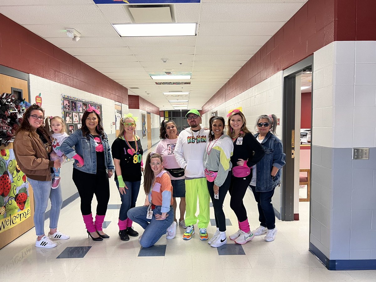 NISDEvers's tweet photo. What a blast Friday celebrating the 80th day of school with our students and staff rocking those awesome 80s outfits! Totally rad vibes all around, making it a day to remember! πΊπ #ThrowbackDay #80thday #TeamEvers https://t.co/CfhKjW3mnn