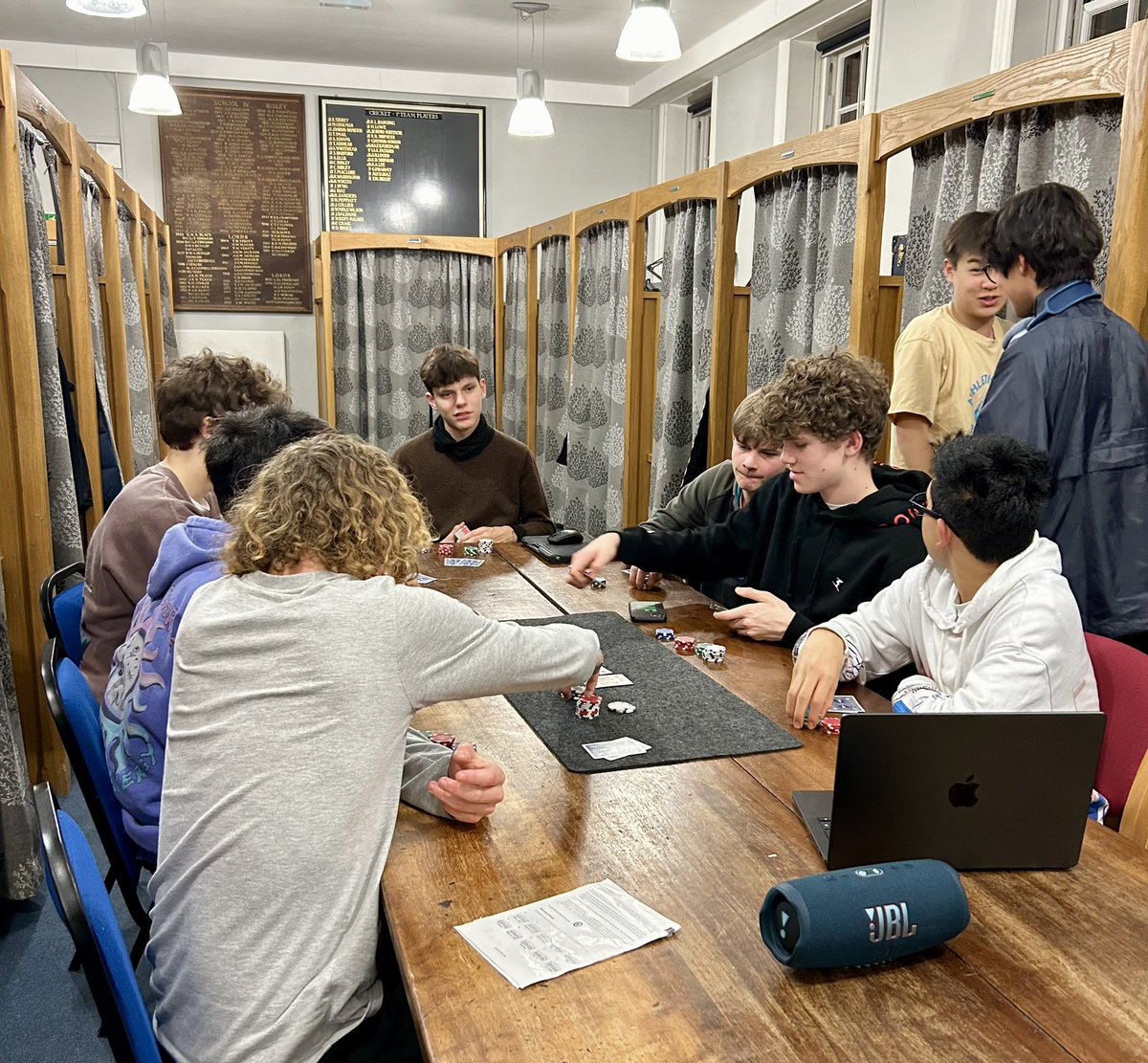 WinCollK's tweet image. First Saturday of term: a win in Winkies, poker night, and take-away!