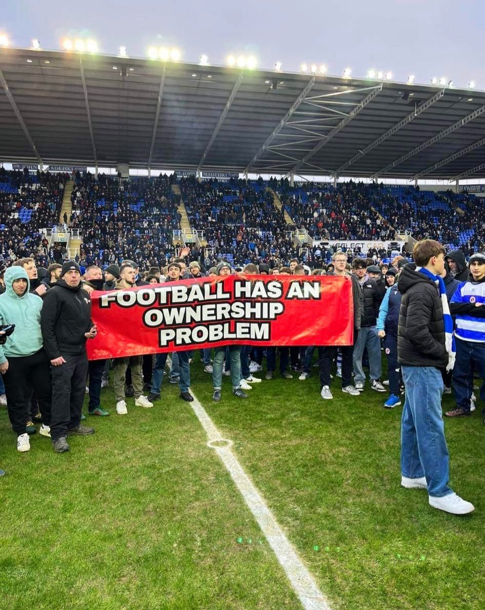 Fair play to all the fans who made a stand against the never ending shit show today. Still have no idea when &amp; where this ends but when you're on the fast train to oblivion with no drivers it can't end well #readingfc #SellBeforeWeDai
