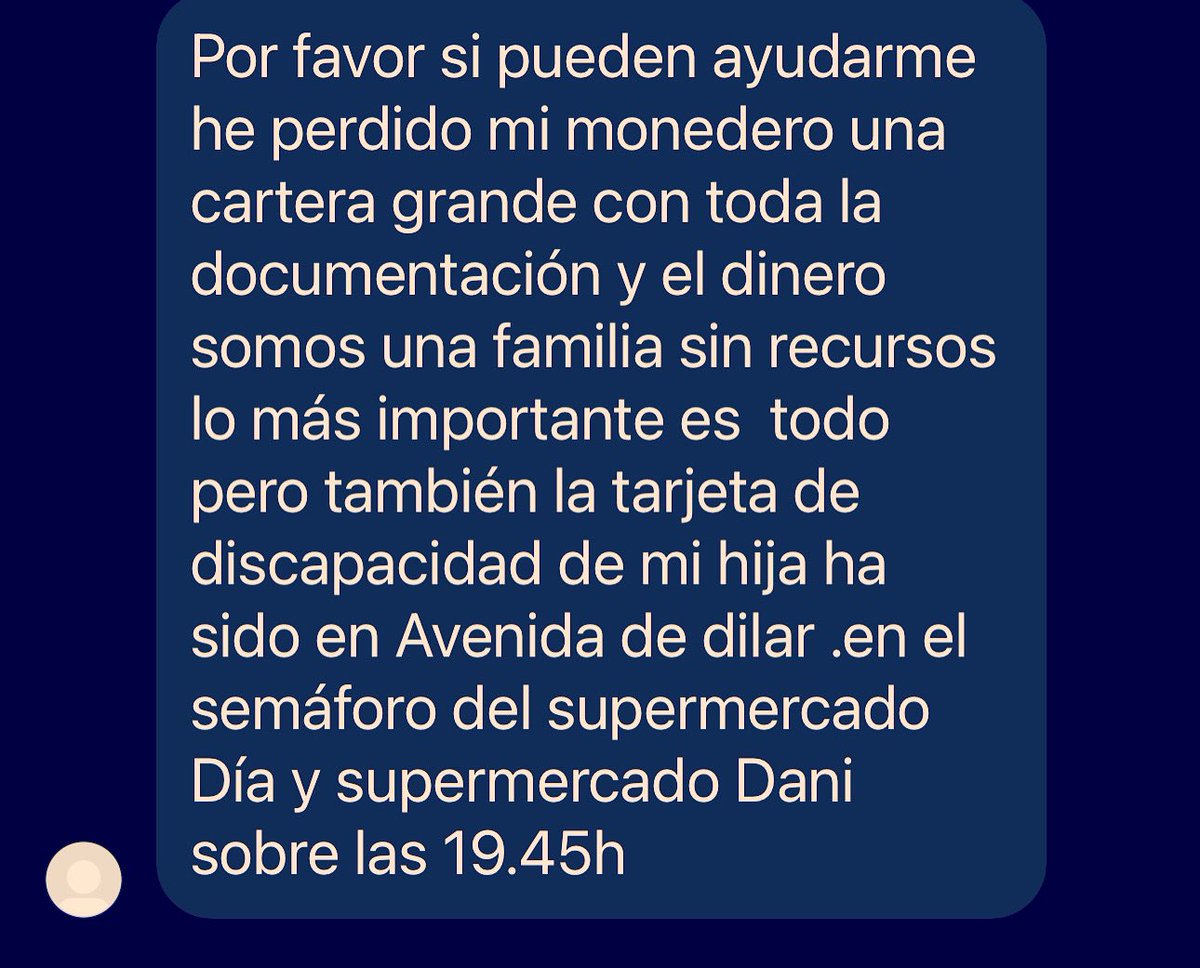 Hemos recibido este mensaje de Carmen…
A ver si entre toda #Granada conseguimos que pueda recuperar su cartera con todo su contenido.
Repost para dar difusión.
