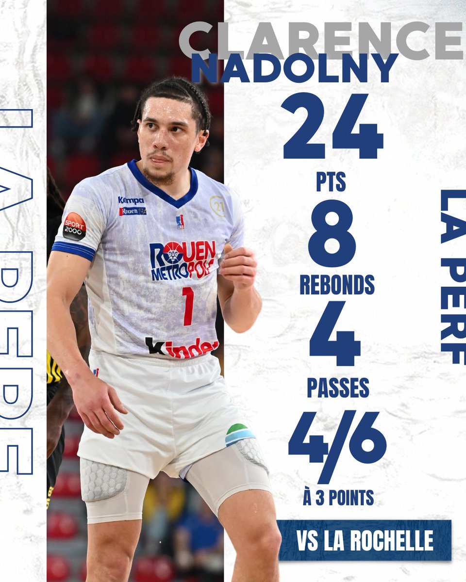 RouenMBasket's tweet photo. 𝐋𝐚 𝐩𝐞𝐫𝐟' 𝐝𝐮 𝐦𝐚𝐭𝐜𝐡 

Avec 32 d'éval, @C_nad11  sort un match parfait pour son retour à domicile ! 🔥🔥 https://t.co/YlYdg32Th7