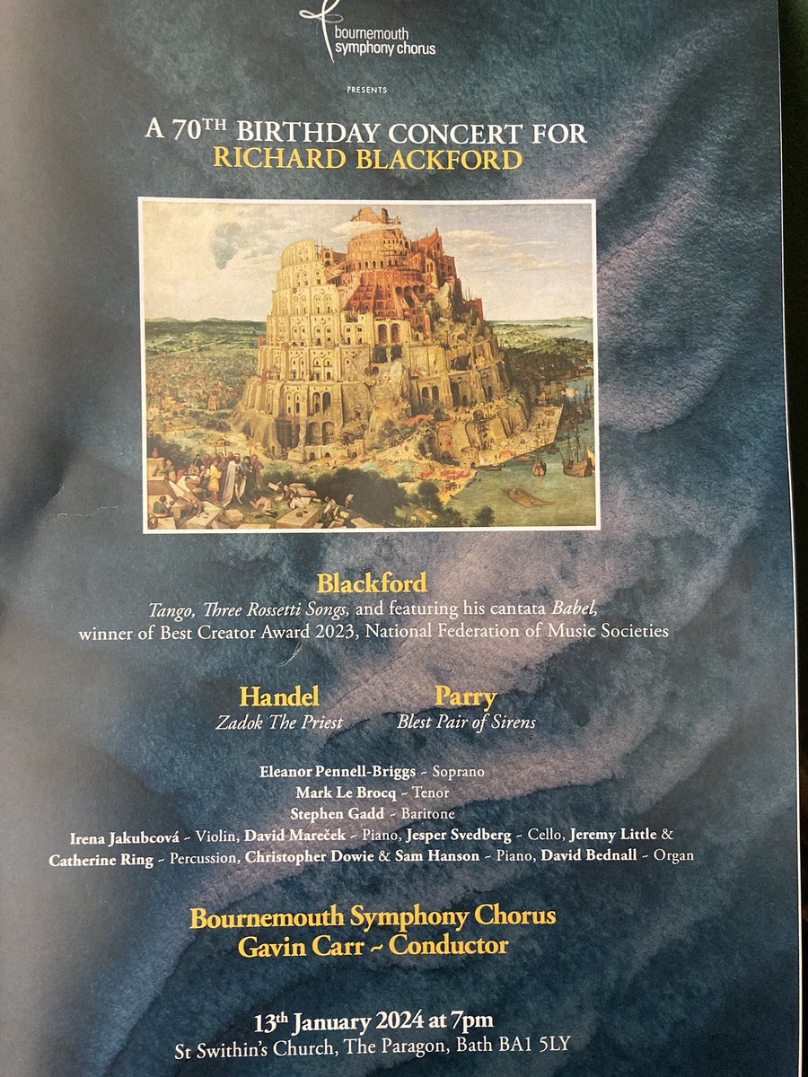 Madeleine Mitchell (@madeleinem_vln) on Twitter photo Fabulous concert for <a href="/RichardBlackf15/">Richard Blackford</a> 70th birthday <a href="/BS_Chorus/">Bournemouth Symphony Chorus</a> cond. Gavin Carr Fabulous concert for <a href="/RichardBlackf15/">Richard Blackford</a> 70th birthday <a href="/BS_Chorus/">Bournemouth Symphony Chorus</a> cond. Gavin Carr