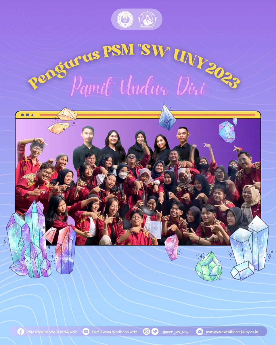 [DEMISIONER PENGURUS PSM "SW" UNY PERIODE 2023]

Pengurus PSM Swara Wadhana UNY Periode 2023 pamit undur diri.

Selamat berjuang untuk Pengurus PSM "SW" UNY Periode 2024!

VIVA PSM,
SWARA WADHANA🎶
