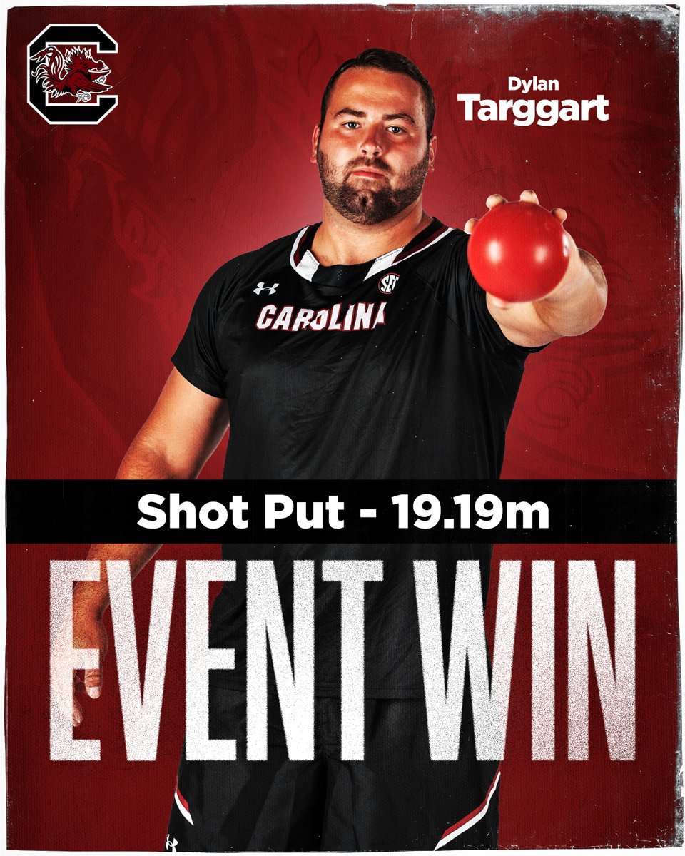 Strong home opener for <a href="/DylanTarggart/">Dylan Targgart</a> with a distance of 19.19m in the men's shot put - ranks 3rd in the NCAA this season!

#onecockymind #cockyandconfident