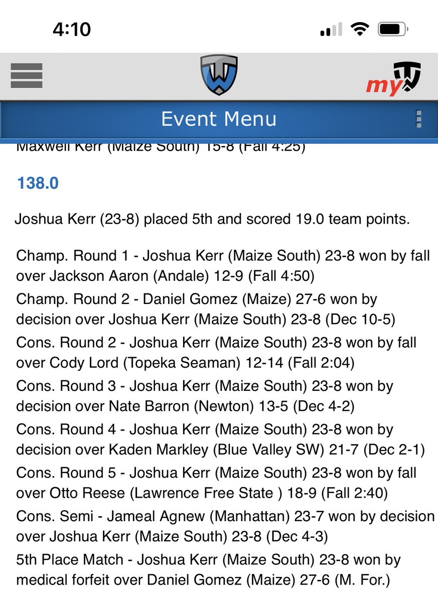 MaizeSouthAD's tweet photo. Congrats to Gavin and Josh on placing at the TOC wrestling tournament today https://t.co/M3pjUtGAs8