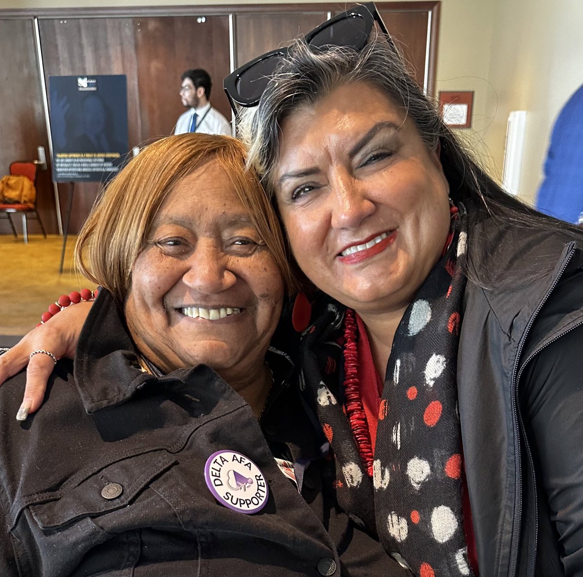 AFTEVPDeJesus's tweet photo. @AFTunion former and present Executive Vice Presidents at the @AFLCIO #MLK2024 conference. @LorrettaJohnson https://t.co/dkhfZ5hPei