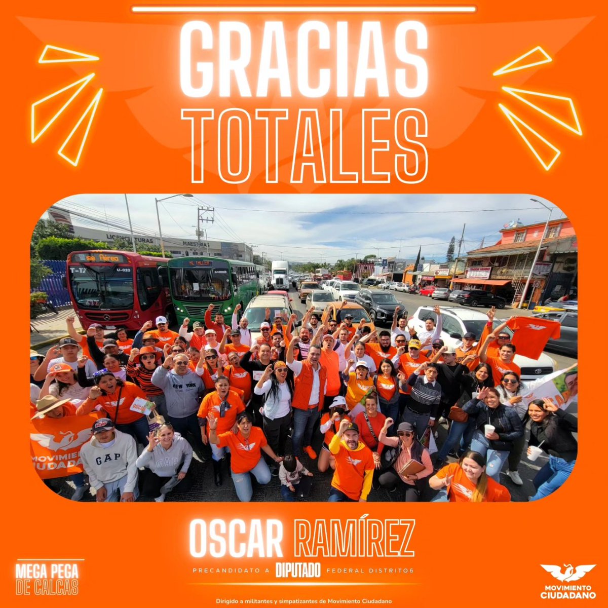 Oscaramirezca's tweet photo. ¡Hoy pintamos las calles de Naranja, con alegría!
¡Gracias a todas y todos los militantes y simpatizantes por hacer esto posible!
Equipazo 🍊
#Zapopan #Precampaña #Precandidato #Diputado #Federal #MovimientoCiudadano #Calcas #Mega #ElMejorEquipo
.
.
.
Mensaje dirigido a militantes y simpatizantes de Movimiento Ciudadano