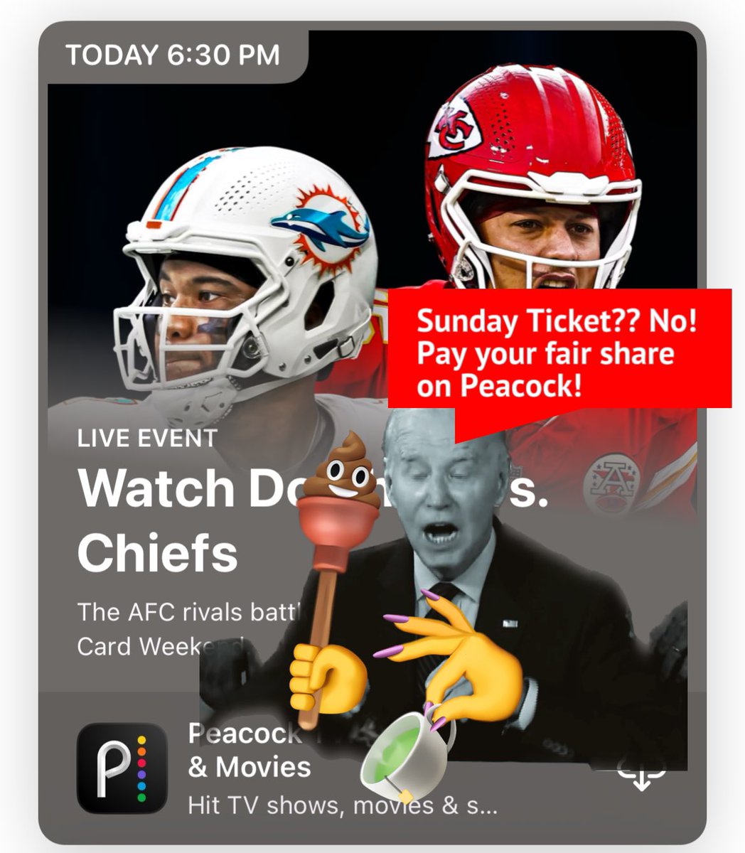 PoliticalCow's tweet photo. Nickel and dime you… just greed. Why @nfl? #PeacockTv https://t.co/yCRYmMFfpB