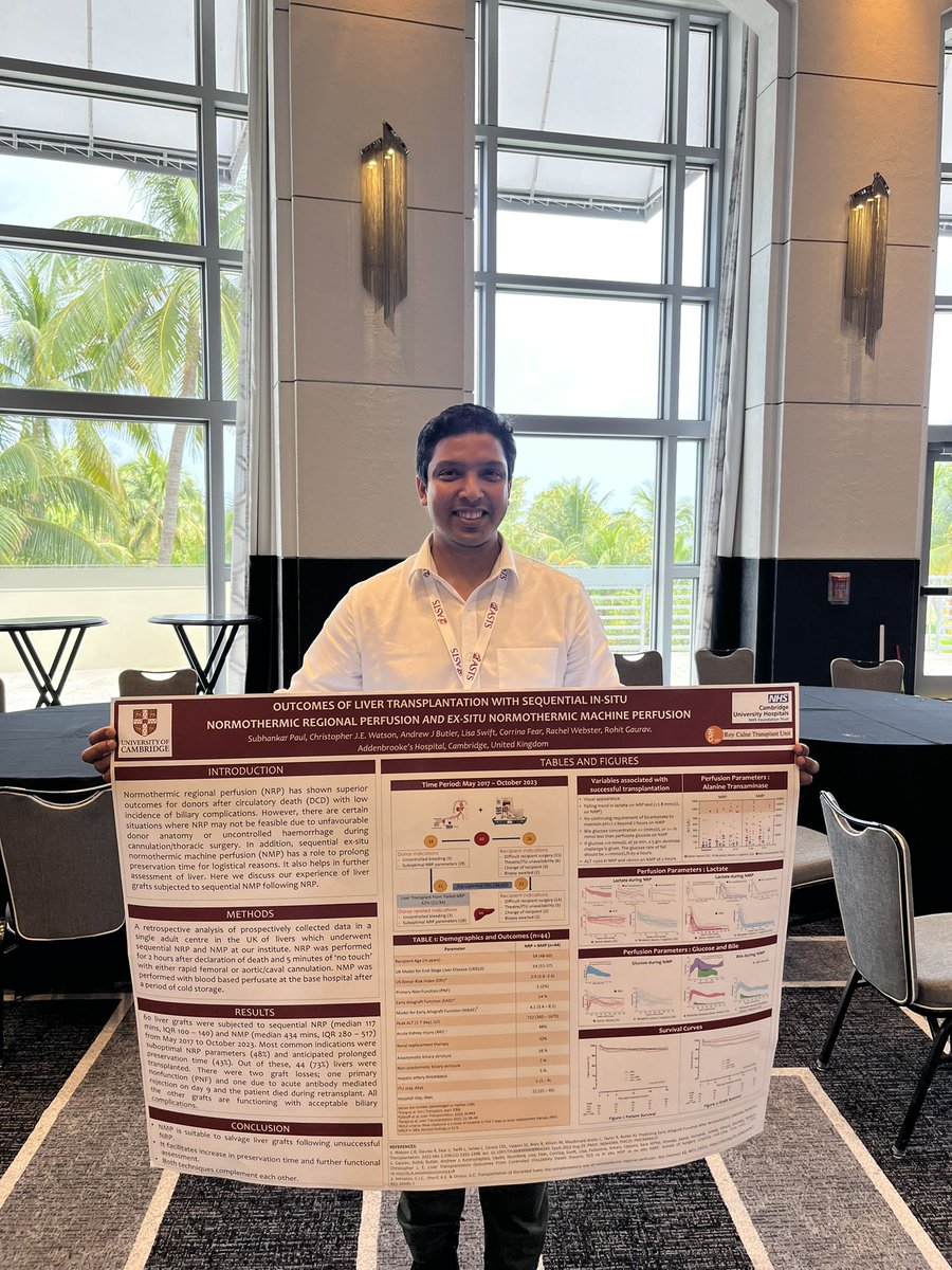 Happy to see our poster on “Sequential NMP following NRP” amongst the Posters of Distinction at the 2024 ASTS Winter Symposium @dr_rohitgaurav @watsoncje @CUH_Transplant #ASTSWinter