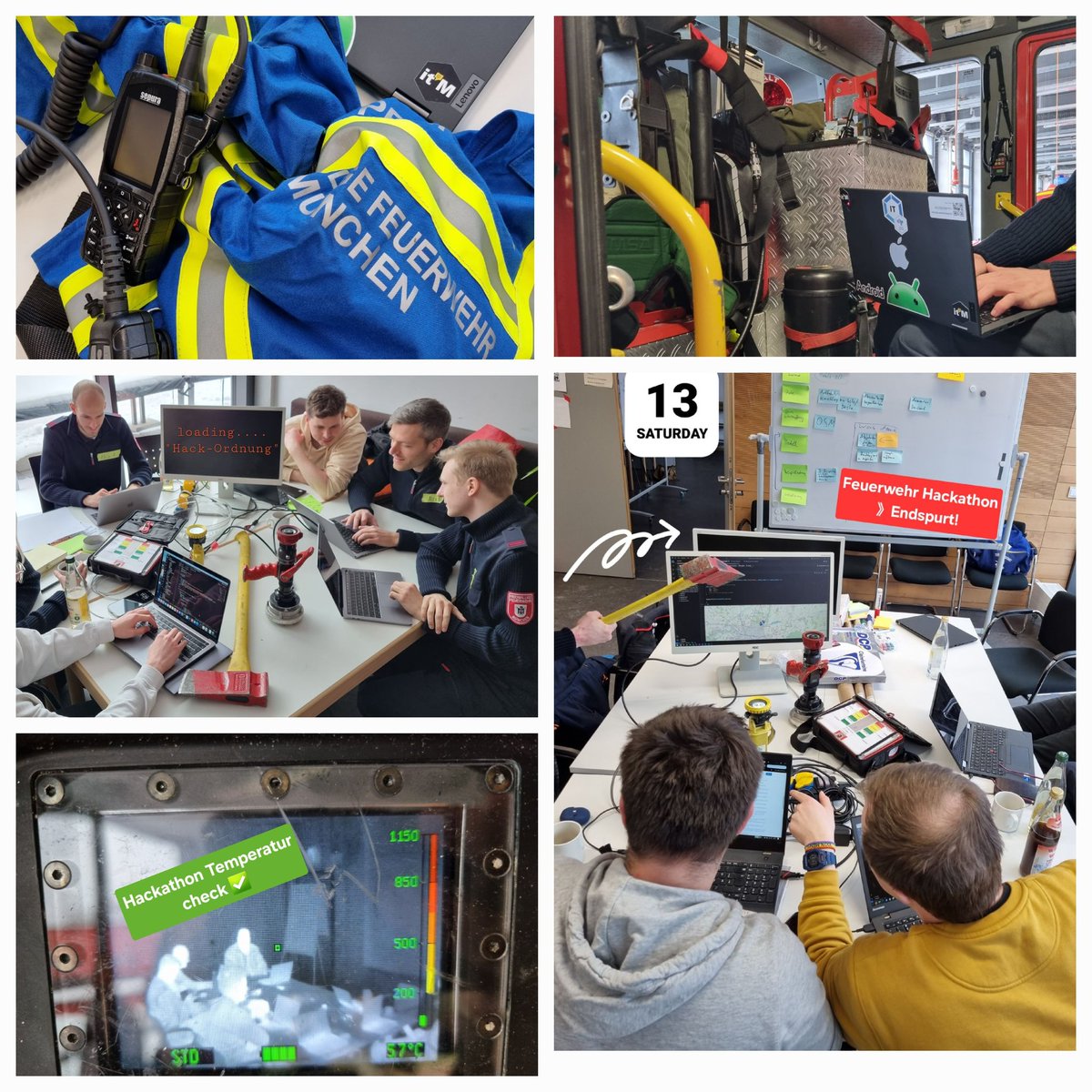 Tag 2 #Feuerwehr #hackathon, Zeit für erste Lösungen und Ergebnisse zur Verbesserung #Feuerwehrdienst #Lebensrettung 
#Digitalisierung mit Geodaten für zielgerichteter Wasserrettung oder Einsatzprognose mittels KI. Einfach genial 💪🏼