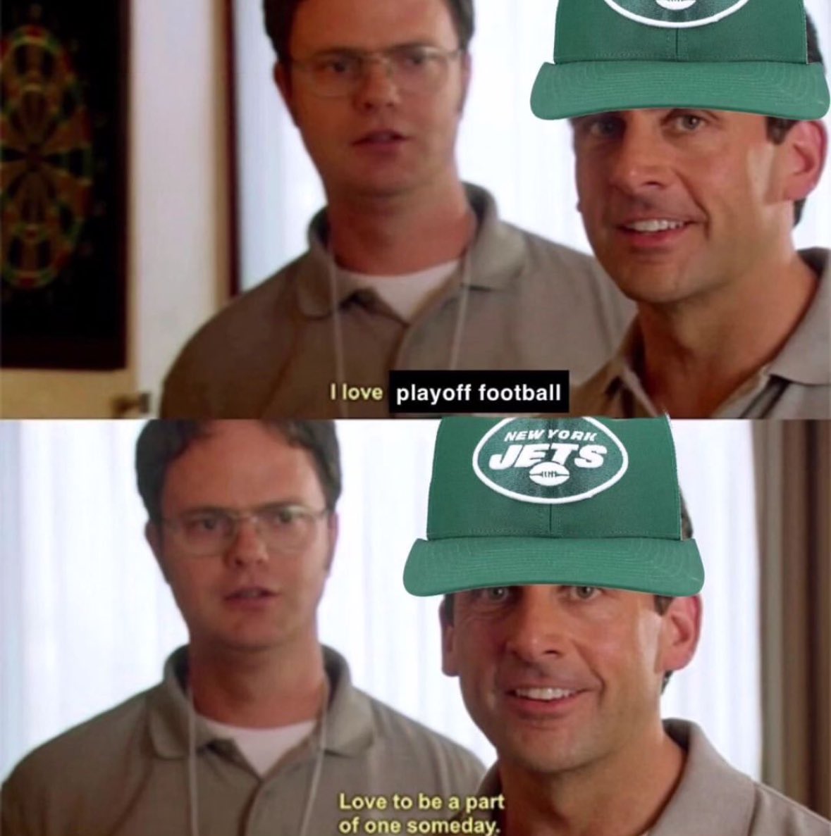 TDARKknightX's tweet photo. 😅 @nyjets 

#NorthJet🇨🇦  #TakeFlight #NFL #Jets🛩️ https://t.co/Kw5xmJDfuU
