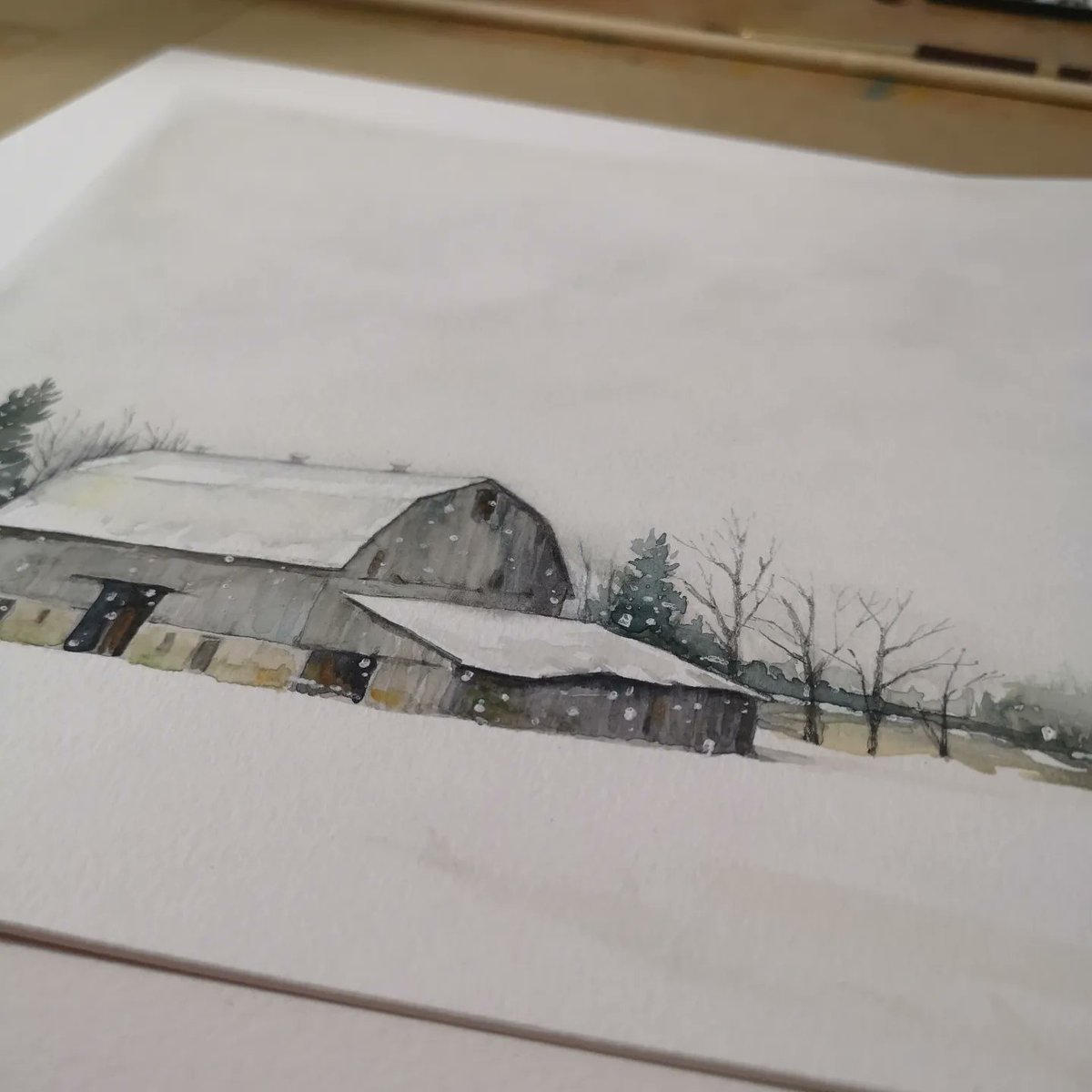 Somewhere in #Chathamkent...
#watercolorpainting #barn #winterlandscape