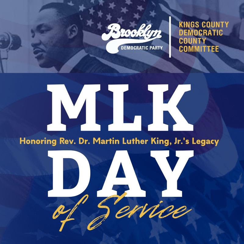 #MartinLutherKing encouraged everyone to live up to their purpose &amp; potential by helping others.

Join <a href="/bkdems/">Kings County Democratic County Committee</a> for a #MLKDay of Service as we honor his legacy &amp; uplift our community ➡️ conta.cc/3TRWuue