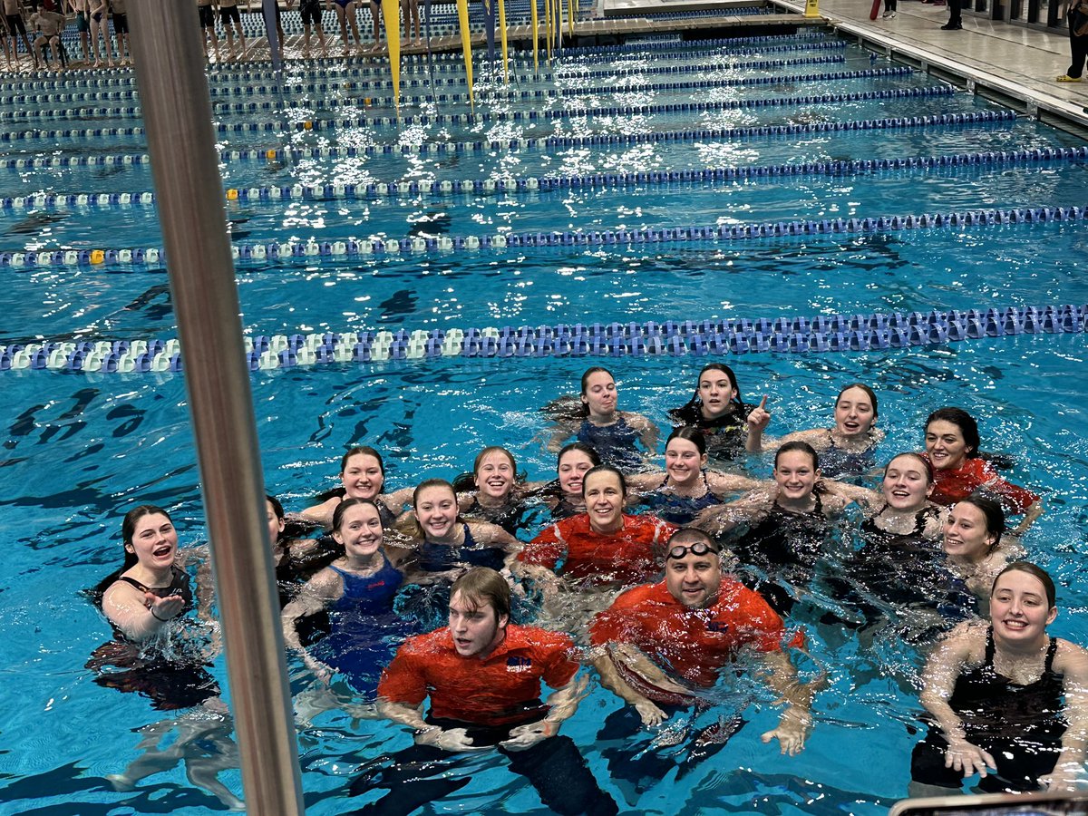 codey_emerson's tweet image. Not many coaches deserve a SAC title more than @MrsEYeager and she finally got hers today with @NmhsChargerSwim! 

First time since ‘93 for the Charger girls! Congrats coach!