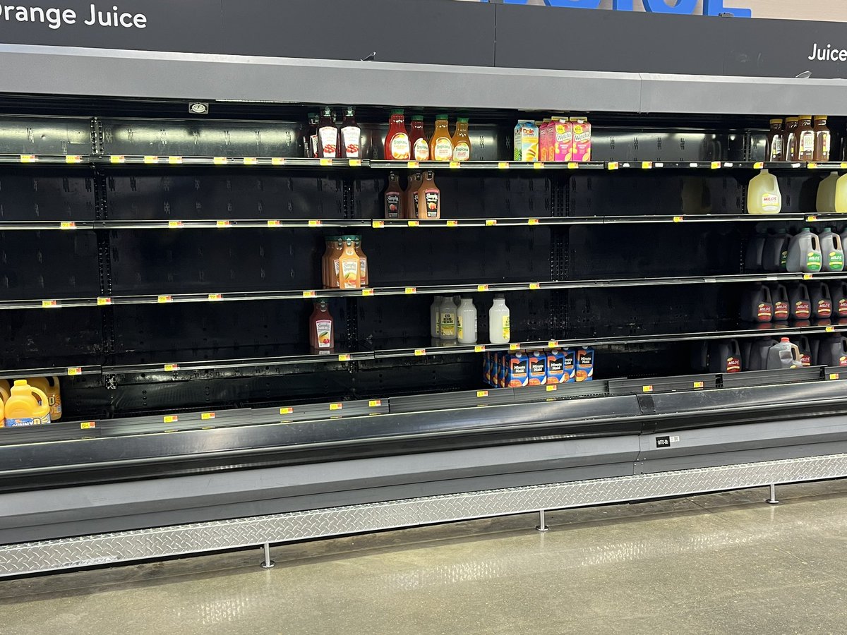 The Oxford Walmart is out of bread and running mighty low on sandwich meats and juices ahead of the #winterstorm expected tomorrow.
