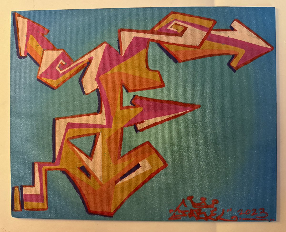 “F” stands for F.A.B.E.L. 

Faith
Always
Brings
Eternal
Life

Spray paint and paint markers on 9”x12” canvas board
by Jorge “POPMASTER FABEL” Pabon