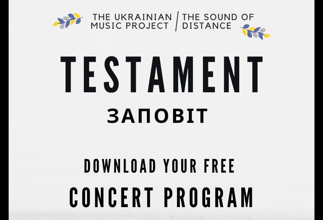 UkrainianMusic2's tweet photo. Download your free concert program for the WORLD PREMIERE of Stanley Grill’s Zapovit: 

https://t.co/XqS0JFQL7A

#Ukraine #ClassicalMusic #music #TarasShevchenko #Music #concert #freeconcert #premiere #war #poetry https://t.co/9UCjrCdZuG